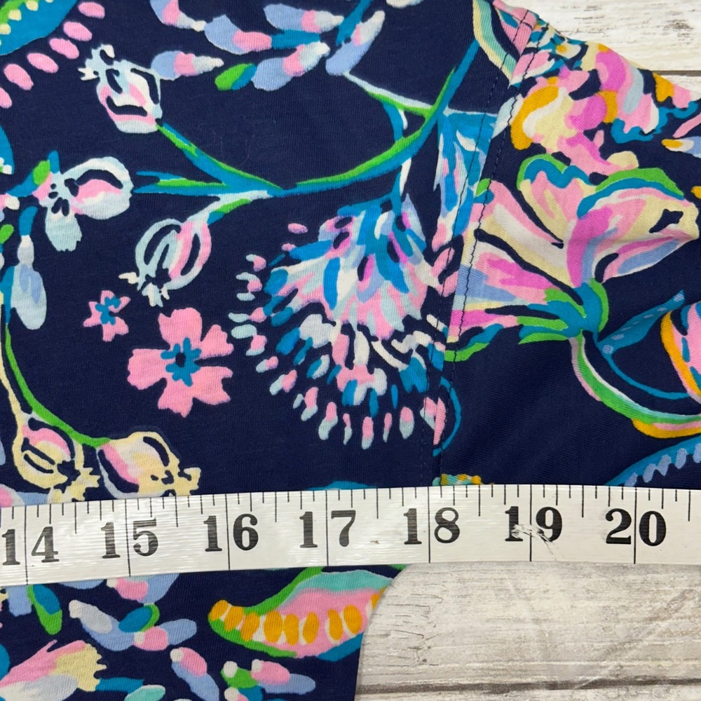 Lilly Pulitzer Kids Girls XL 12-14 Long Sleeve Floral Top Pink Crew‎ Neck - Picture 4 of 4